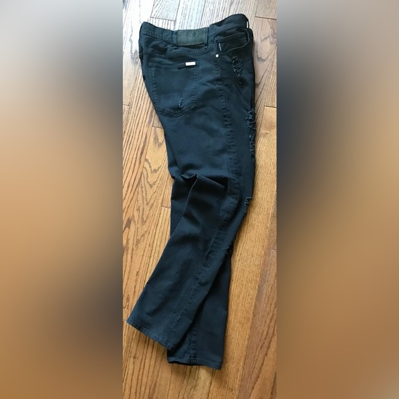 Armani A /X Black Distressed black Denim  size 38 - Picture 2 of 9